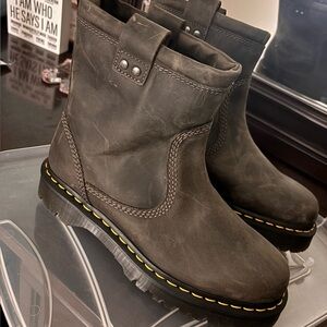 Dr. Martens ANISTONE LO Biker Boot Pull On Boots Burnished Waxy New with/out Box